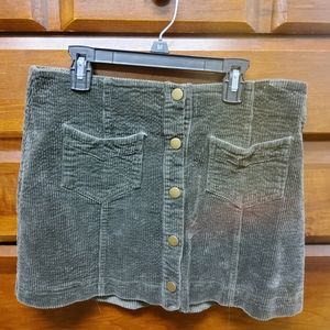 Mono B Olive Corduroy Skirt- Large